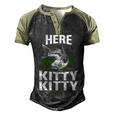 Here Kittty Men's Henley Shirt Raglan Sleeve 3D Print T-shirt Black Forest