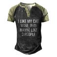 I Like My Cat Wine & Maybe 3 People Funny Pet Men's Henley Shirt Raglan Sleeve 3D Print T-shirt Black Forest