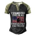 I Stand For The Flag Kneel For The Fallen Memorial Day Gift Men's Henley Shirt Raglan Sleeve 3D Print T-shirt Black Forest