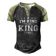 Im King Doing King Things Men's Henley Shirt Raglan Sleeve 3D Print T-shirt Black Forest