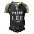 Im Lee Doing Lee Things Men's Henley Shirt Raglan Sleeve 3D Print T-shirt Black Forest