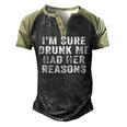 Im Sure Drunk Me Had Her Reasons Funny Retro Vintage Men's Henley Shirt Raglan Sleeve 3D Print T-shirt Black Forest