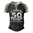 It Took Me 50 Years To Look This Good -Birthday 50 Years Old Men's Henley Shirt Raglan Sleeve 3D Print T-shirt Black Forest