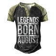 Legends Are Born In August Gift Men's Henley Shirt Raglan Sleeve 3D Print T-shirt Black Forest