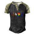Lovely Lgbt Gay Pride Heartbeat Lesbian Gays Love Lgbtq Great Gift Men's Henley Shirt Raglan Sleeve 3D Print T-shirt Black Forest