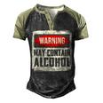 May Contain Alcohol Funny Alcohol Drinking Party  Men's Henley Shirt Raglan Sleeve 3D Print T-shirt Black Forest