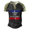 Nice Pray For Chicago Chicao Shooting Men's Henley Shirt Raglan Sleeve 3D Print T-shirt Black Forest