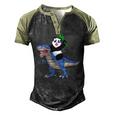 Panda Riding Dinosaur Men's Henley Shirt Raglan Sleeve 3D Print T-shirt Black Forest