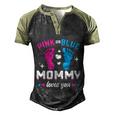 Pink Or Blue Mommy Loves You Gender Reveal Baby Gift Men's Henley Shirt Raglan Sleeve 3D Print T-shirt Black Forest