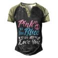 Pink Or Blue We All Love You Party Pregnancy Gender Reveal Gift Men's Henley Shirt Raglan Sleeve 3D Print T-shirt Black Forest