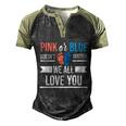 Pink Or Blue We All Love You Party Pregnancy Gender Reveal Gift Men's Henley Shirt Raglan Sleeve 3D Print T-shirt Black Forest