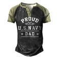 Proud Navy Dad Men's Henley Shirt Raglan Sleeve 3D Print T-shirt Black Forest