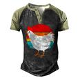 Retro Vintage Chicken V2 Men's Henley Shirt Raglan Sleeve 3D Print T-shirt Black Forest