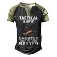 Shorter Is Better Men's Henley Shirt Raglan Sleeve 3D Print T-shirt Black Forest