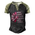 Sunflower Pink Ribbon Breast Caner Men's Henley Shirt Raglan Sleeve 3D Print T-shirt Black Forest