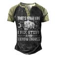 Thats What I Do I Fix Stuff And I Know Things Men's Henley Shirt Raglan Sleeve 3D Print T-shirt Black Forest