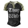 Thug Wife V3 Men's Henley Shirt Raglan Sleeve 3D Print T-shirt Black Forest