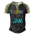 Reading Is My Jam Read Teacher Ela Teacher Men's Henley Shirt Raglan Sleeve 3D Print T-shirt Black Green