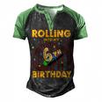 6Th Birthday Rollercoaster Amusement Park Boys Girl Birthday  Men's Henley Shirt Raglan Sleeve 3D Print T-shirt Black Green