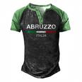 Abruzzo Italian Name Italy Flag Italia Family Surname Men's Henley Raglan T-Shirt Black Green