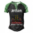 Addicted To Drag Racing Front Men's Henley Shirt Raglan Sleeve 3D Print T-shirt Black Green