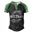 Beltran Funny Surname Family Tree Birthday Reunion Gift Idea Men's Henley Shirt Raglan Sleeve 3D Print T-shirt Black Green