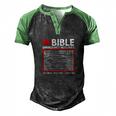 Bible Emergency Numbers Funny Christian Bible V2 Men's Henley Shirt Raglan Sleeve 3D Print T-shirt Black Green