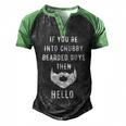 Chubby Bearded Guys Men's Henley Shirt Raglan Sleeve 3D Print T-shirt Black Green