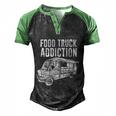 Cool Food Truck Gift Funny Food Truck Addiction Gift Men's Henley Shirt Raglan Sleeve 3D Print T-shirt Black Green