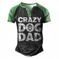 Crazy Dog Dad V2 Men's Henley Shirt Raglan Sleeve 3D Print T-shirt Black Green