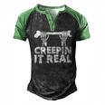 Creep It Real Skeleton Funny Halloween Men's Henley Shirt Raglan Sleeve 3D Print T-shirt Black Green