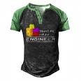 Engineer Kids Children Toy Big Building Blocks Build Builder Men's Henley Raglan T-Shirt Black Green