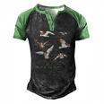 Flock Of Beagulls Beagle With Bird Wings Dog Lover Men's Henley Raglan T-Shirt Black Green