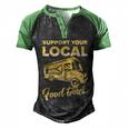 Food Truck Support Your Local Food Truck Gift Men's Henley Shirt Raglan Sleeve 3D Print T-shirt Black Green