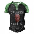 Funny Anti Biden Drunken Marxist Joe Biden Men's Henley Shirt Raglan Sleeve 3D Print T-shirt Black Green