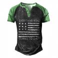 Funny Anti Biden Everything Woke Turns To Shit American Flag Men's Henley Shirt Raglan Sleeve 3D Print T-shirt Black Green