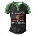 Funny Anti Biden Fallin With Biden Funny Bike Meme Men's Henley Shirt Raglan Sleeve 3D Print T-shirt Black Green