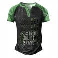 Funny Anti Biden Fjb Anti Biden Foxtrot Juliet Bravo American Flag Men's Henley Shirt Raglan Sleeve 3D Print T-shirt Black Green