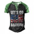 Funny Anti Biden Fjb Lets Go Brandon Fjb Flag Image Apparel Men's Henley Shirt Raglan Sleeve 3D Print T-shirt Black Green