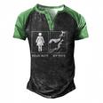 Funny Halloween Flying Witch Wife Novelty For Spouse Men's Henley Shirt Raglan Sleeve 3D Print T-shirt Black Green
