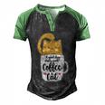 Funny Orange Cat Coffee Mug Cat Lover Men's Henley Shirt Raglan Sleeve 3D Print T-shirt Black Green