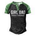 Girl Dad Officially Outnumbered Funny  Men's Henley Shirt Raglan Sleeve 3D Print T-shirt Black Green