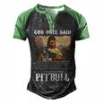 God And Pitbull Dog God Created The Pitbull Men's Henley Shirt Raglan Sleeve 3D Print T-shirt Black Green