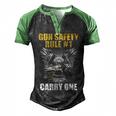Gun Safety V2 Men's Henley Shirt Raglan Sleeve 3D Print T-shirt Black Green