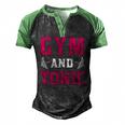Gym And Tonic Workout Exercise Training Men's Henley Raglan T-Shirt Black Green