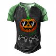 Halloween Jack O Lantern Gamer Boys Kids Men Funny Halloween  V9 Men's Henley Shirt Raglan Sleeve 3D Print T-shirt Black Green