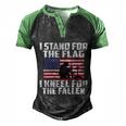 I Stand For The Flag Kneel For The Fallen Memorial Day Gift Men's Henley Shirt Raglan Sleeve 3D Print T-shirt Black Green