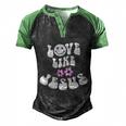 Love Like Jesus Religious God Christian Words Great Gift Men's Henley Shirt Raglan Sleeve 3D Print T-shirt Black Green