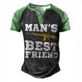 Mans Best Friend V2 Men's Henley Shirt Raglan Sleeve 3D Print T-shirt Black Green