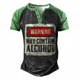 May Contain Alcohol Funny Alcohol Drinking Party  Men's Henley Shirt Raglan Sleeve 3D Print T-shirt Black Green